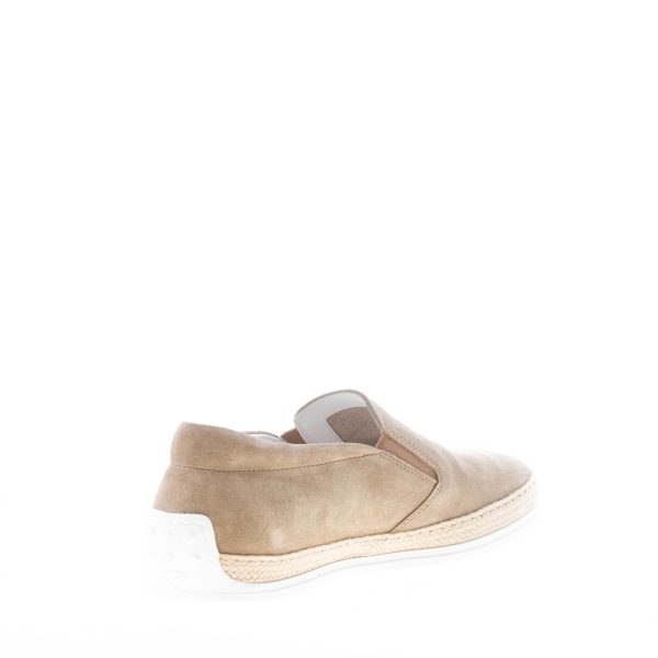 TOD'S uomo slip-on in camoscio TORBA con rafia intrecciata - immagine 4