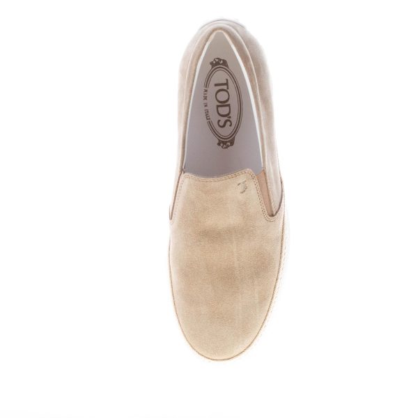TOD'S uomo slip-on in camoscio TORBA con rafia intrecciata - immagine 7