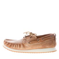VOILE BLANCHE uomo mocassino da barca Hull in camoscio delavé MARRONE