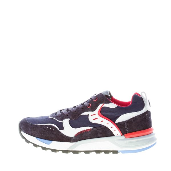 VOILE BLANCHE uomo sneaker Bholt in camoscio e tessuto nylon BLU più bianco