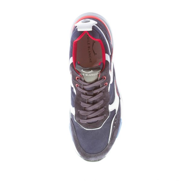 VOILE BLANCHE uomo sneaker Bholt in camoscio e tessuto nylon BLU più bianco - immagine 7