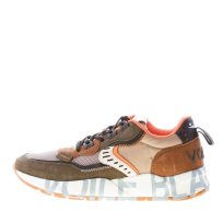 VOILE BLANCHE uomo sneaker Club01 in camoscio e tessuto a rete MILITARE MARRONE ARANCIONE