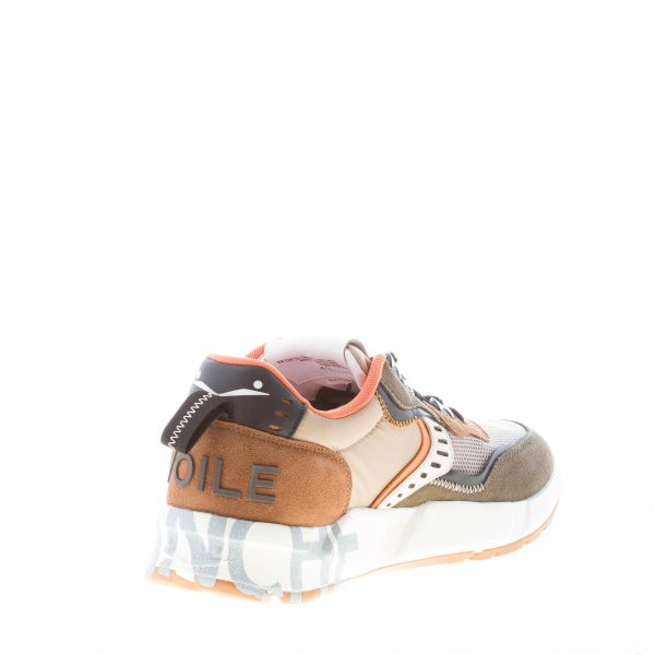 VOILE BLANCHE uomo sneaker Club01 in camoscio e tessuto a rete MILITARE MARRONE ARANCIONE - immagine 4