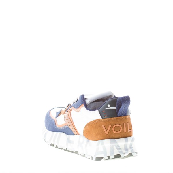 VOILE BLANCHE uomo sneaker Club01 in camoscio e tessuto nylon BLU BIANCO MARRONE - immagine 3
