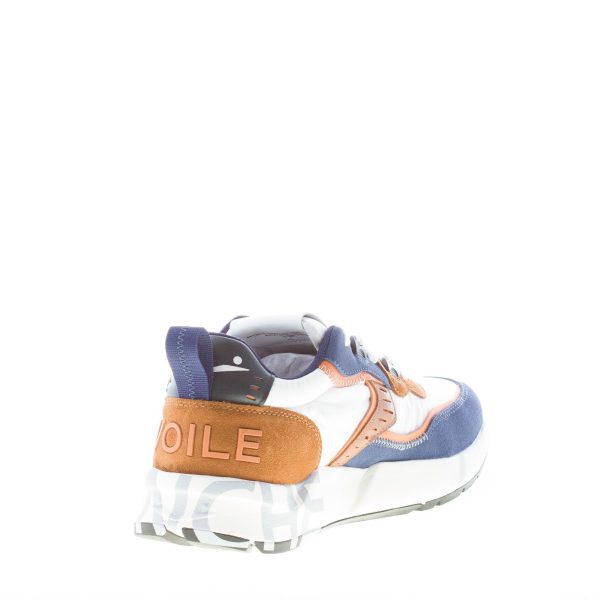 VOILE BLANCHE uomo sneaker Club01 in camoscio e tessuto nylon BLU BIANCO MARRONE - immagine 4