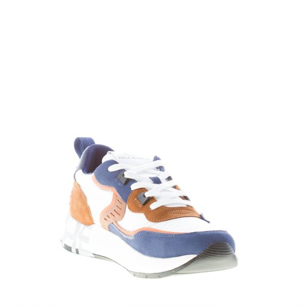 VOILE BLANCHE uomo sneaker Club01 in camoscio e tessuto nylon BLU BIANCO MARRONE - immagine 6