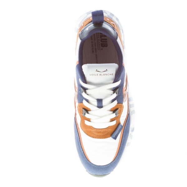 VOILE BLANCHE uomo sneaker Club01 in camoscio e tessuto nylon BLU BIANCO MARRONE - immagine 7