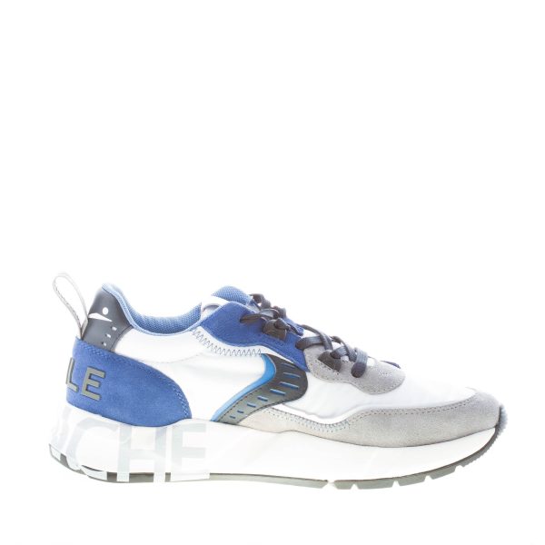 VOILE BLANCHE uomo sneaker Club01 in camoscio e tessuto nylon GRIGIO AZZURRO BIANCO - immagine 5
