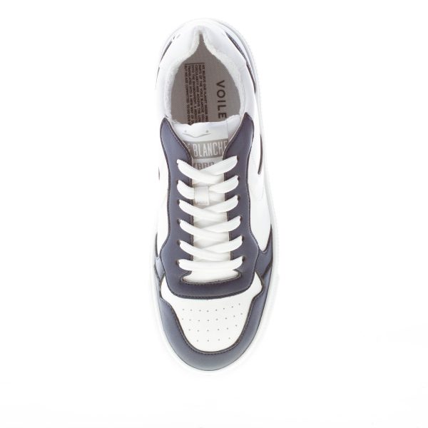 VOILE BLANCHE uomo sneaker Hybro 03 in pelle vegana BIANCO più BLU - immagine 7