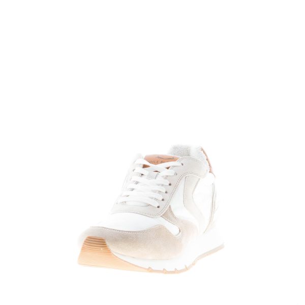 VOILE BLANCHE uomo sneaker LIAM POWER in camoscio BEIGE e tessuto BIANCO - immagine 2