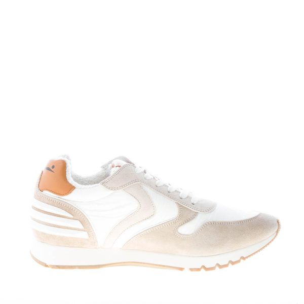 VOILE BLANCHE uomo sneaker LIAM POWER in camoscio BEIGE e tessuto BIANCO - immagine 5