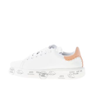 PREMIATA donna sneaker BELLE 6711 in pelle BIANCO più cammello