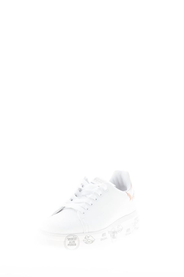 PREMIATA donna sneaker BELLE 6711 in pelle BIANCO più cammello - immagine 2