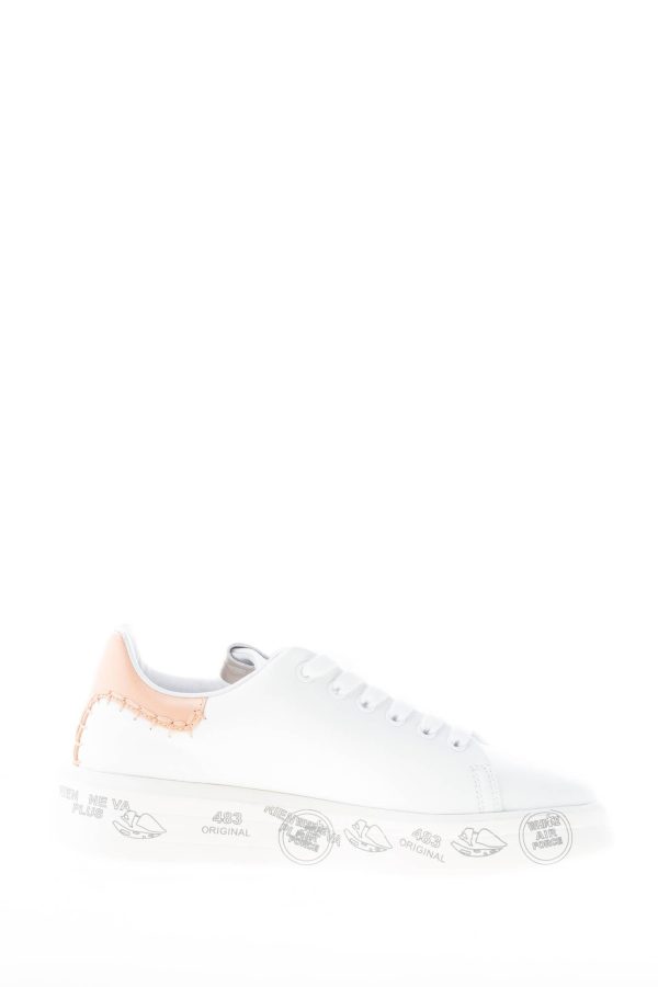 PREMIATA donna sneaker BELLE 6711 in pelle BIANCO più cammello - immagine 5