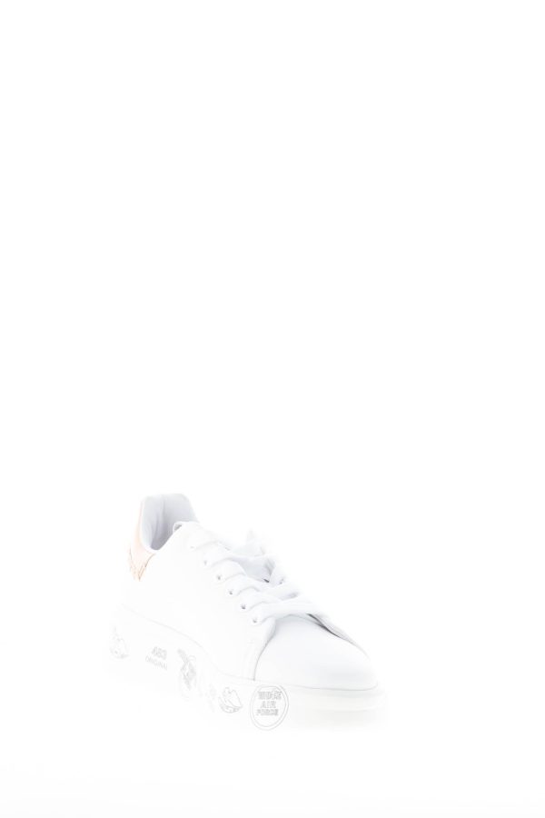 PREMIATA donna sneaker BELLE 6711 in pelle BIANCO più cammello - immagine 6