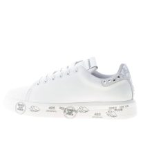 PREMIATA donna sneaker BELLE 6712 in pelle BIANCO con applicazione di pietre argento