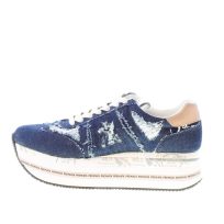 PREMIATA donna sneaker Beth 6714 in tessuto jeans strappato BLU