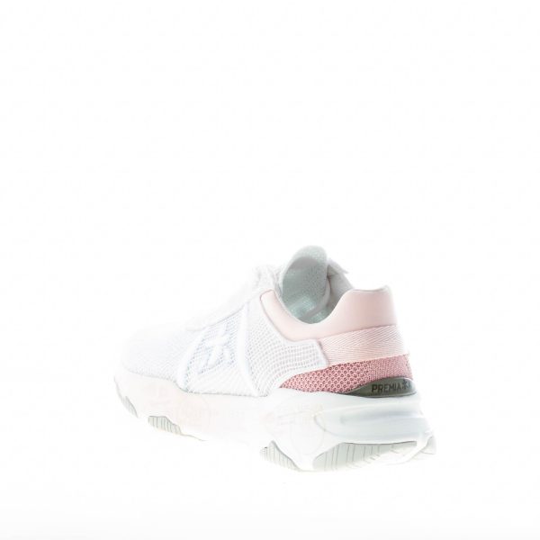 PREMIATA donna sneaker BUFF 6207 in tessuto tecnico a rete BIANCO più rosa - immagine 3