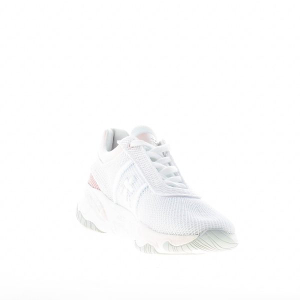 PREMIATA donna sneaker BUFF 6207 in tessuto tecnico a rete BIANCO più rosa - immagine 6