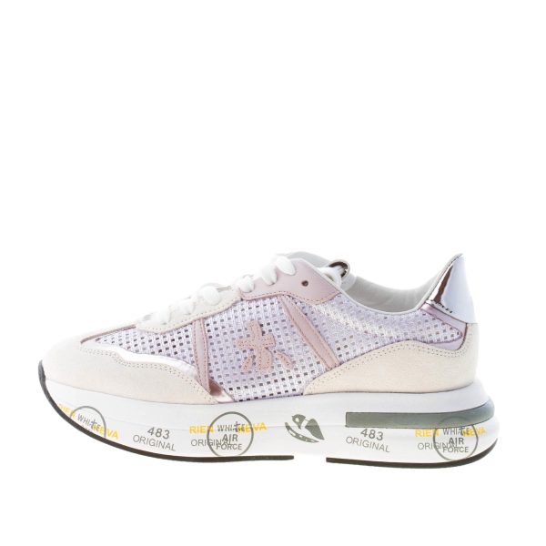 PREMIATA donna sneaker Cassie 6342 in camoscio BEIGE e tessuto traforato LILLA