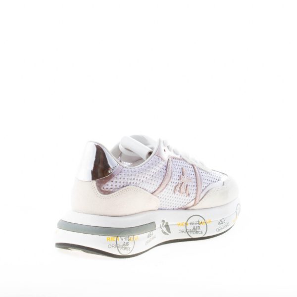 PREMIATA donna sneaker Cassie 6342 in camoscio BEIGE e tessuto traforato LILLA - immagine 4