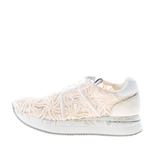 PREMIATA donna sneaker Conny 6787 in tessuto ricamato a maglia BEIGE
