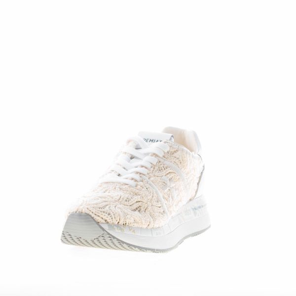 PREMIATA donna sneaker Conny 6787 in tessuto ricamato a maglia BEIGE - immagine 2