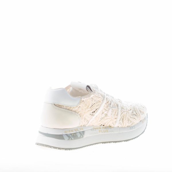 PREMIATA donna sneaker Conny 6787 in tessuto ricamato a maglia BEIGE - immagine 4