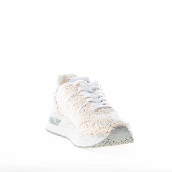 PREMIATA donna sneaker Conny 6787 in tessuto ricamato a maglia BEIGE - immagine 6
