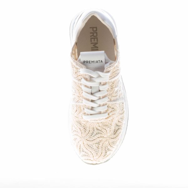 PREMIATA donna sneaker Conny 6787 in tessuto ricamato a maglia BEIGE - immagine 7