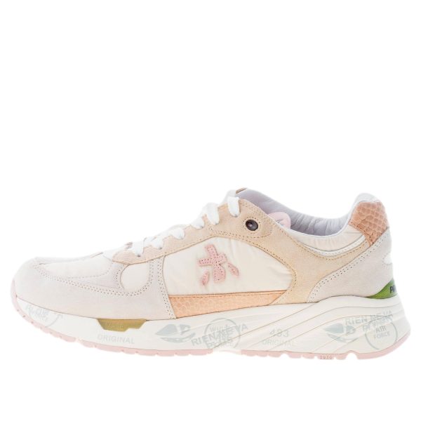 PREMIATA donna sneaker MASE 6257 in camoscio e tessuto nylon BEIGE più rosa