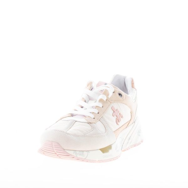 PREMIATA donna sneaker MASE 6257 in camoscio e tessuto nylon BEIGE più rosa - immagine 2