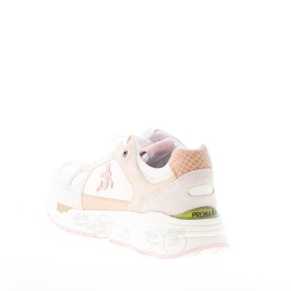 PREMIATA donna sneaker MASE 6257 in camoscio e tessuto nylon BEIGE più rosa - immagine 3