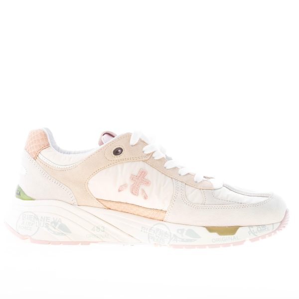 PREMIATA donna sneaker MASE 6257 in camoscio e tessuto nylon BEIGE più rosa - immagine 5