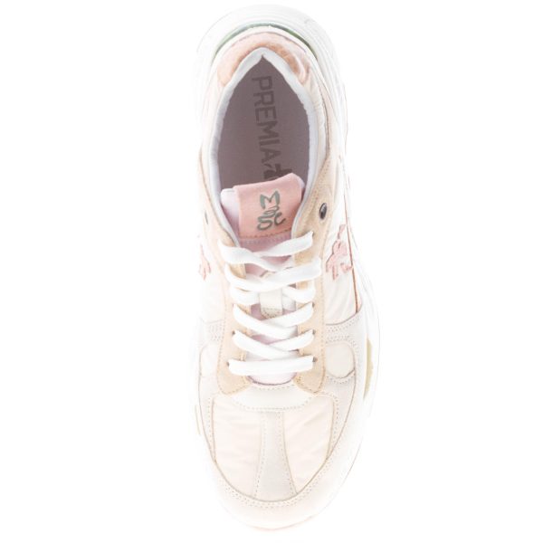 PREMIATA donna sneaker MASE 6257 in camoscio e tessuto nylon BEIGE più rosa - immagine 7