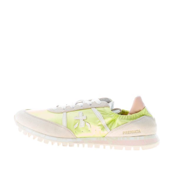 PREMIATA donna sneaker SEAND 6248 in tessuto GIALLO e camoscio BEIGE con elastico