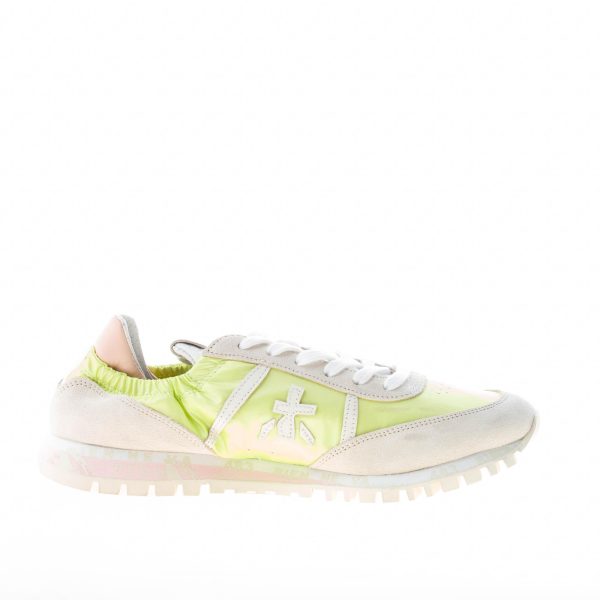 PREMIATA donna sneaker SEAND 6248 in tessuto GIALLO e camoscio BEIGE con elastico - immagine 5