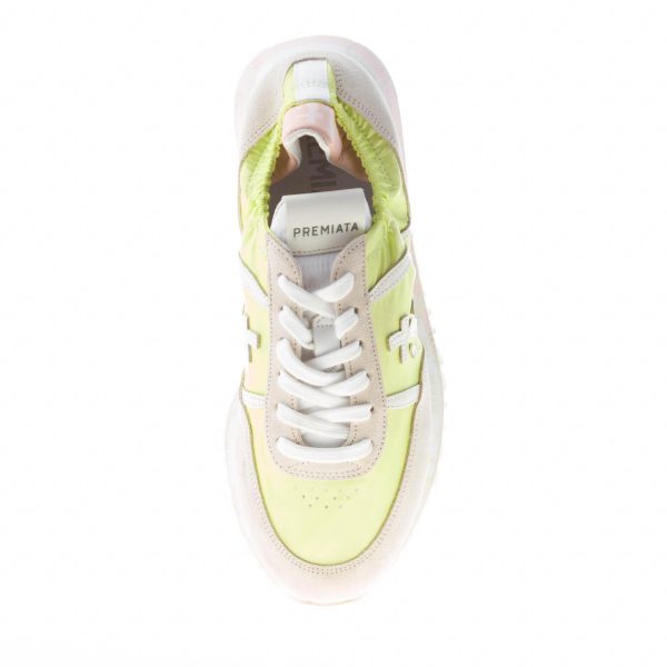 PREMIATA donna sneaker SEAND 6248 in tessuto GIALLO e camoscio BEIGE con elastico - immagine 7