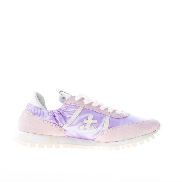 PREMIATA donna sneaker SEAND 6250 in tessuto LILLA e camoscio rosa con elastico - immagine 5