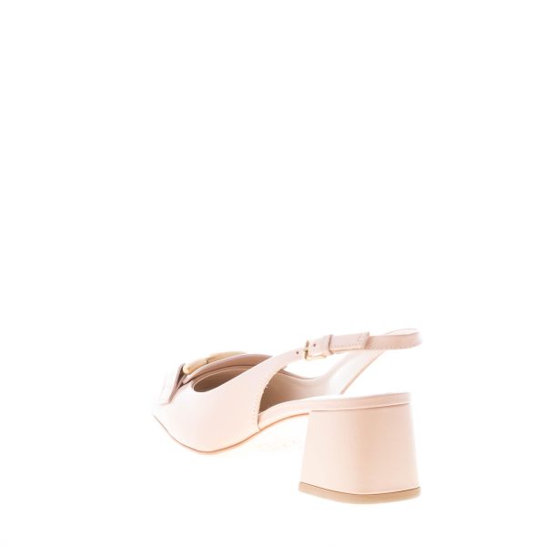 TOD'S donna decolletè slingback Kate in pelle ROSA CIPRIA con catena oro. Tacco 5 cm - immagine 3