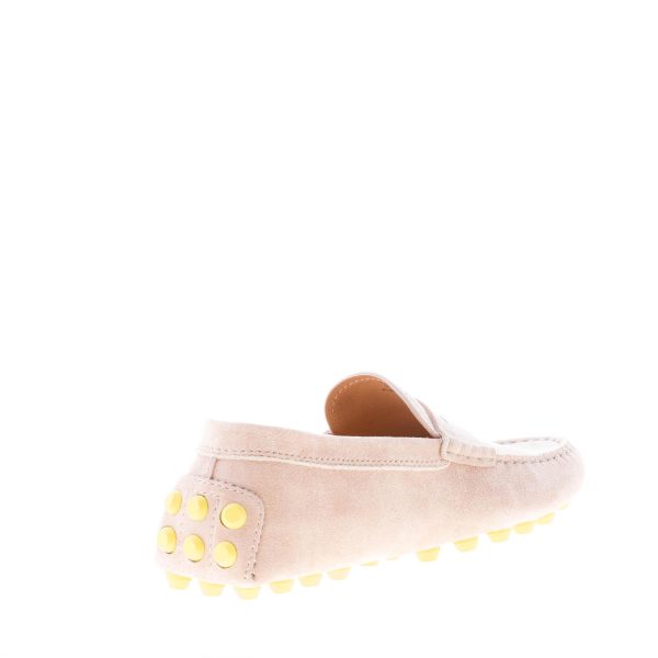 TOD'S donna mocassino Gommino Bubble in camoscio ROSA CIPRIA con mascherina - immagine 4