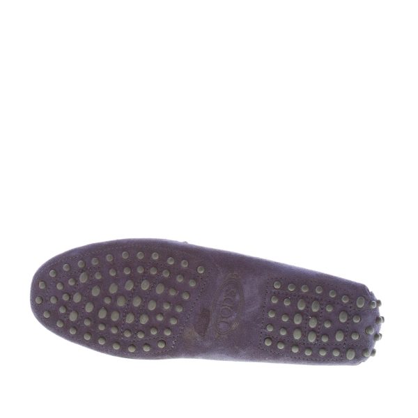 TOD'S donna mocassino Gommino in camoscio BLU GALASSIA con accessorio T-Ring oro. Suola gommini - immagine 8