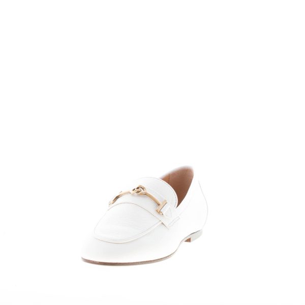 TOD'S donna mocassino in pelle YOGURT con morsetto T-Ring. Suola cuoio - immagine 2