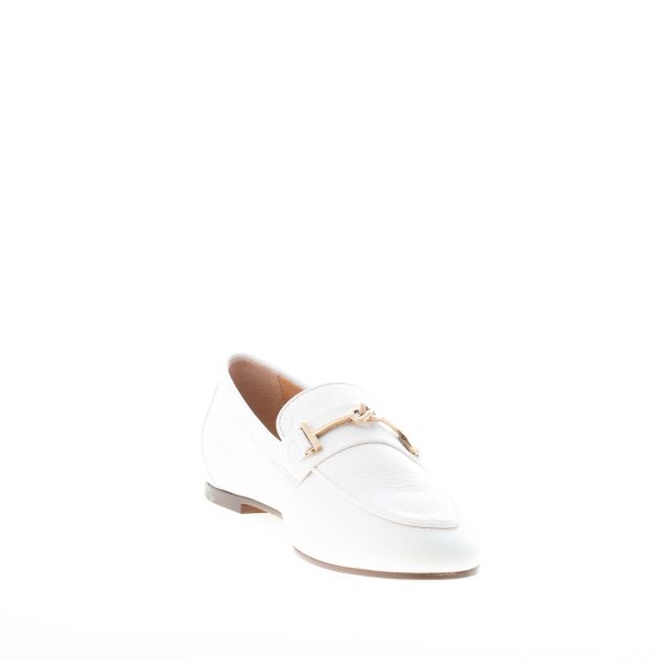 TOD'S donna mocassino in pelle YOGURT con morsetto T-Ring. Suola cuoio - immagine 6