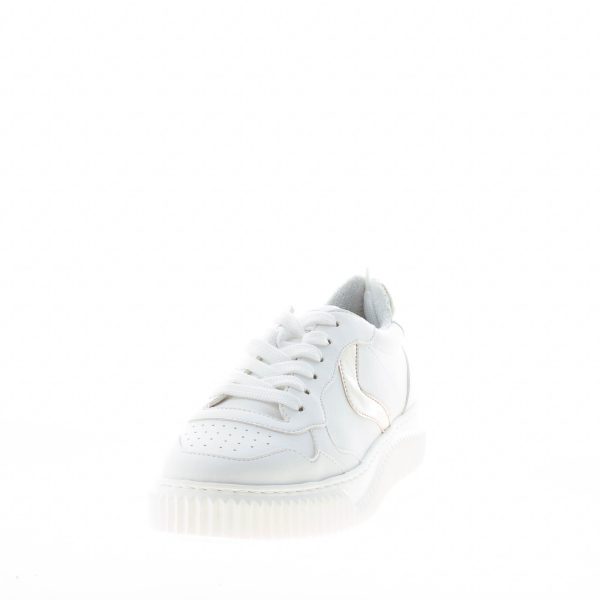 VOILE BLANCHE donna sneaker Hybro 03 in pelle vegetale BIANCO più platino - immagine 2