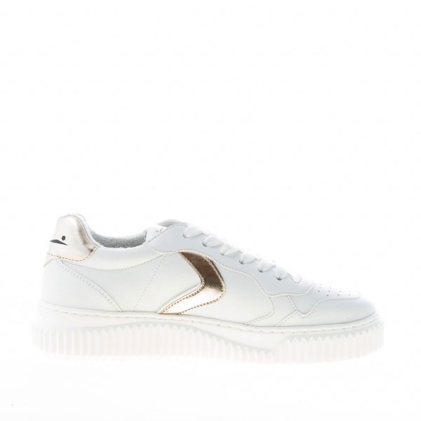 VOILE BLANCHE donna sneaker Hybro 03 in pelle vegetale BIANCO più platino - immagine 5
