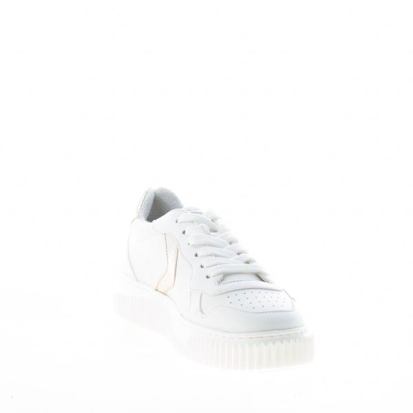 VOILE BLANCHE donna sneaker Hybro 03 in pelle vegetale BIANCO più platino - immagine 6