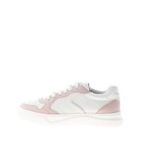 VOILE BLANCHE donna sneaker Hybro 03 in pelle vegetale BIANCO più rosa cipria
