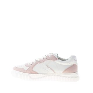 VOILE BLANCHE donna sneaker Hybro 03 in pelle vegetale BIANCO più rosa cipria