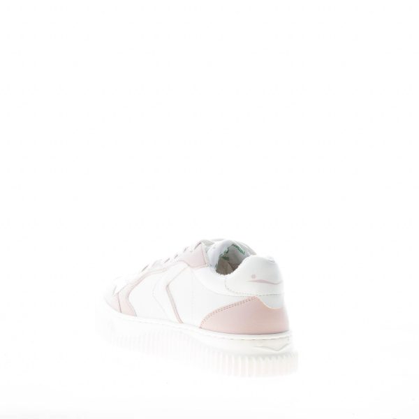 VOILE BLANCHE donna sneaker Hybro 03 in pelle vegetale BIANCO più rosa cipria - immagine 3